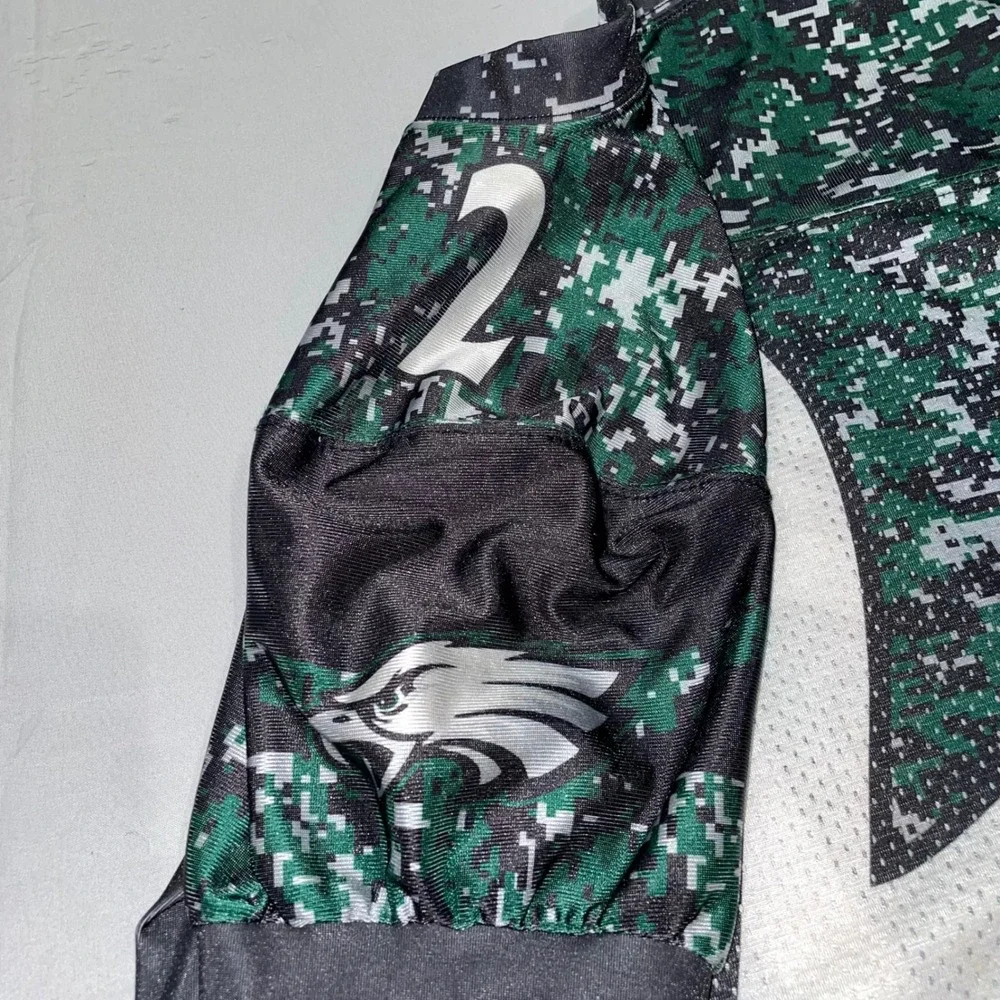 Champro Eagles Football Jersey Youth‎ Small Green Black Digital Camo Number 2